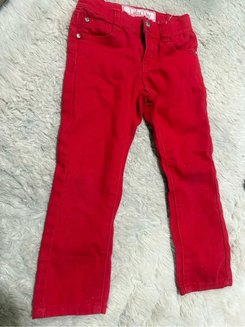 Toddler Red Jeans - Size 3T ❤️ Lulu Lw Girls’ Red Skinny Jeans